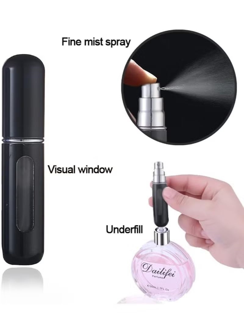 Refillable Perfume Atomizer Bottle for Travel Spray Scent Pump Case- 1 Piece- Black - Image 5